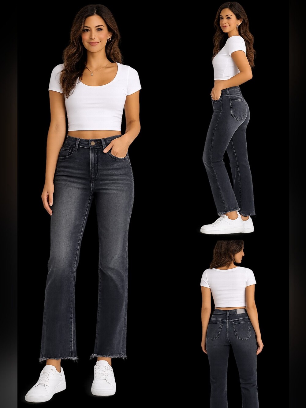 MOTHER Washed Black Raw Hem Jeans Size 27